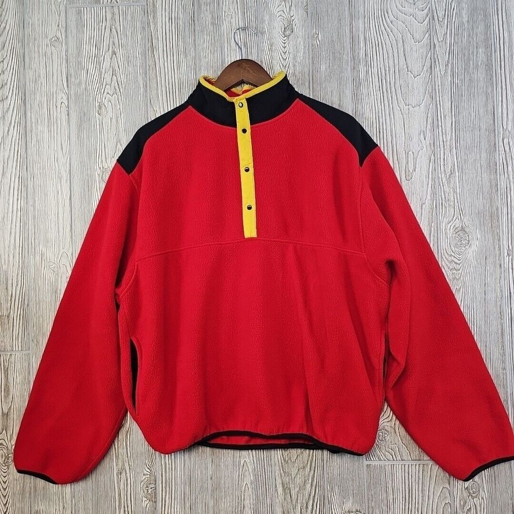 Marlboro Fleece Sweater Large Red VTG 90s Adventure Team Gear Jacket‎ Pullover